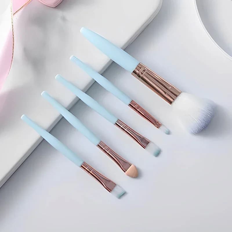 5 pezzi/set pennelli per trucco blu per fard in polvere ombretto correttore pennello per principianti nuovo utente miscelazione pennelli per trucco