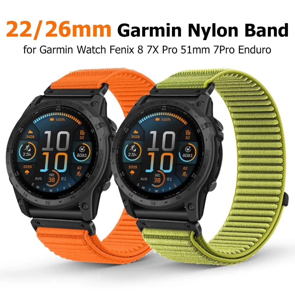 Cinturino in nylon da 22mm 26mm per Garmin Watch Tactix 8 51mm Fenix 8 7X Pro Instinct 3 50mm Cinturino ad anello ad montaggio rapido per Garmin Fenix 8 47mm