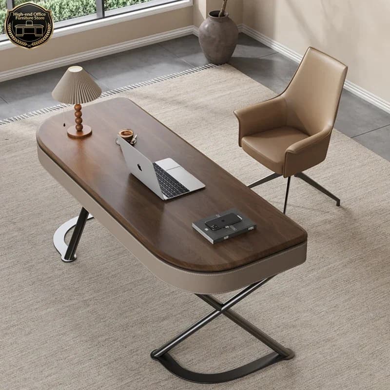 Tavolo Direzionale Moderno per Ufficio, Scrivania Angolare con Organizer, Minimalista per Camera da Letto e Studio, Arredamento Moderno