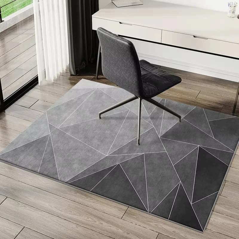 VIKAMA Tappetino Moderno Geometrico per Sedia da Ufficio, Tappeto Antiscivolo Resistente all'Usura per Sedia Girevole da Computer, Tappeto per Camera da Letto, Decorazione per la Casa