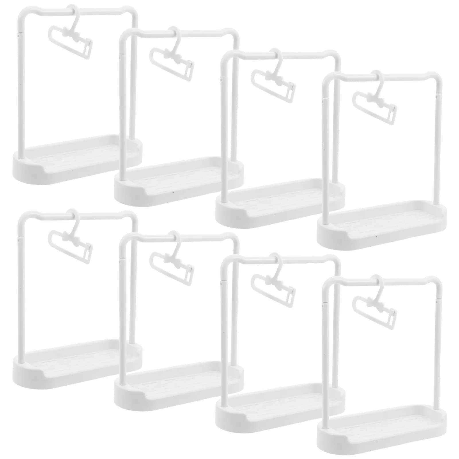 Set di 1 appendiabiti in miniatura compatto in plastica, simulazione di piccolo porta abiti, organizer per casa delle bambole