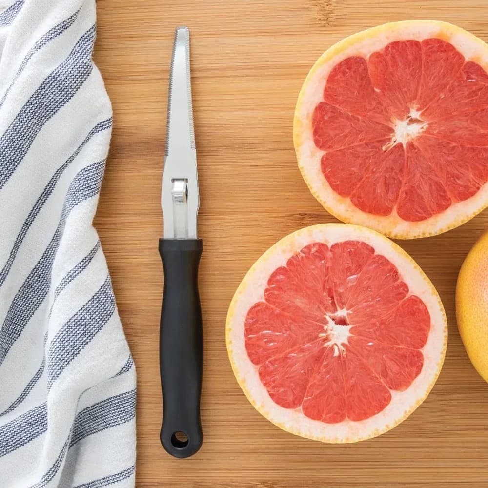 Grapefruit knife Double saw blade in stainless steel Anti-slip ergonomic handle Easy fruit removal Kitchen tool dishwasher safe