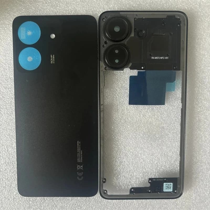A+++ For Xiaomi Redmi 13C 4G Middle Frame+Battery Back Cover Rear Door + Sim Card Tray +Camera Lens