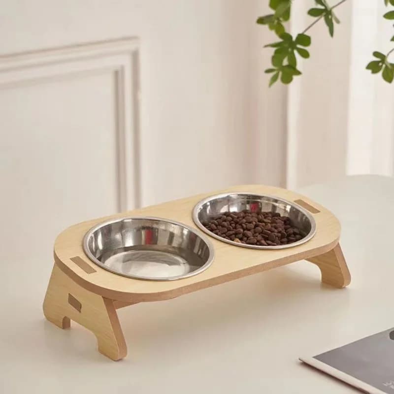 Ciotola doppia per animali domestici con design anti-ribaltamento, contenitore per acqua e cibo per cani e gatti, supporto per ciotola, prodotti per animali domestici