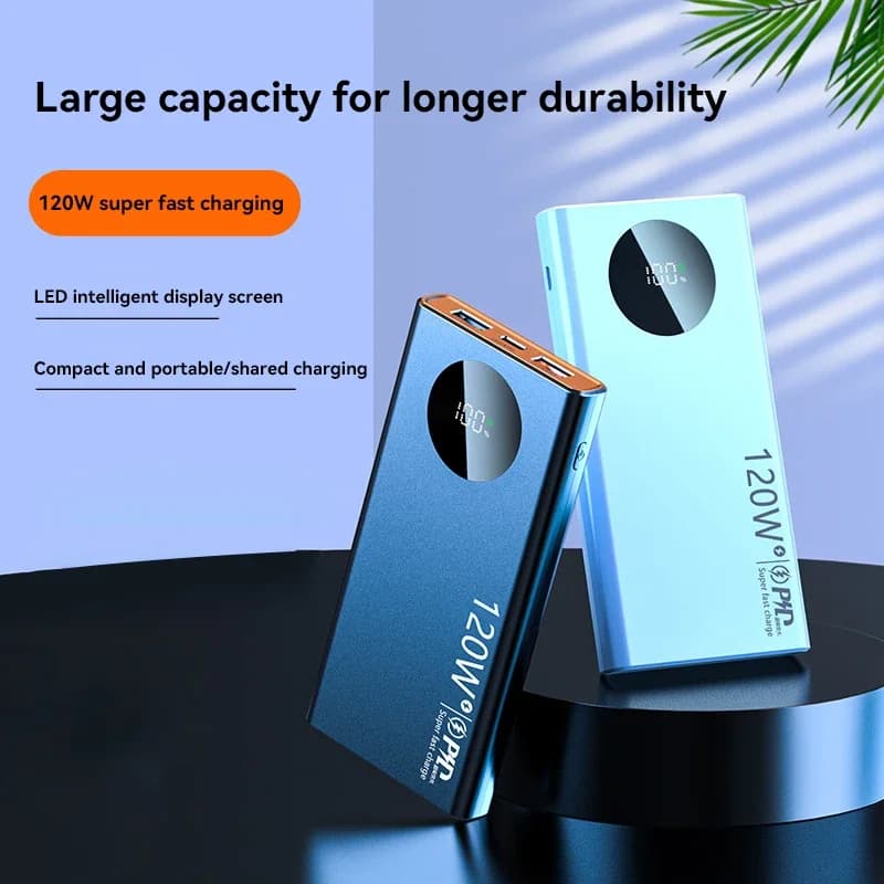 Power Bank Sottile e Leggero da 500.000 mAh con Ricarica Super Veloce da 120W e Display Digitale per iPhone Samsung Huawei 2025
