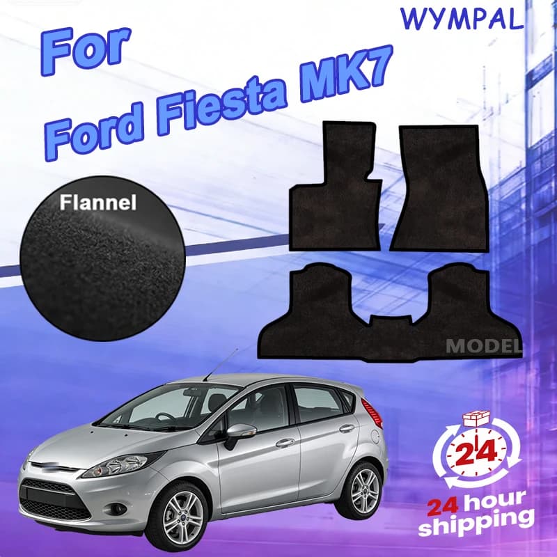 Nylon Velour rugs set for Ford Fiesta MK7 hatchback (2008-2011) -Black