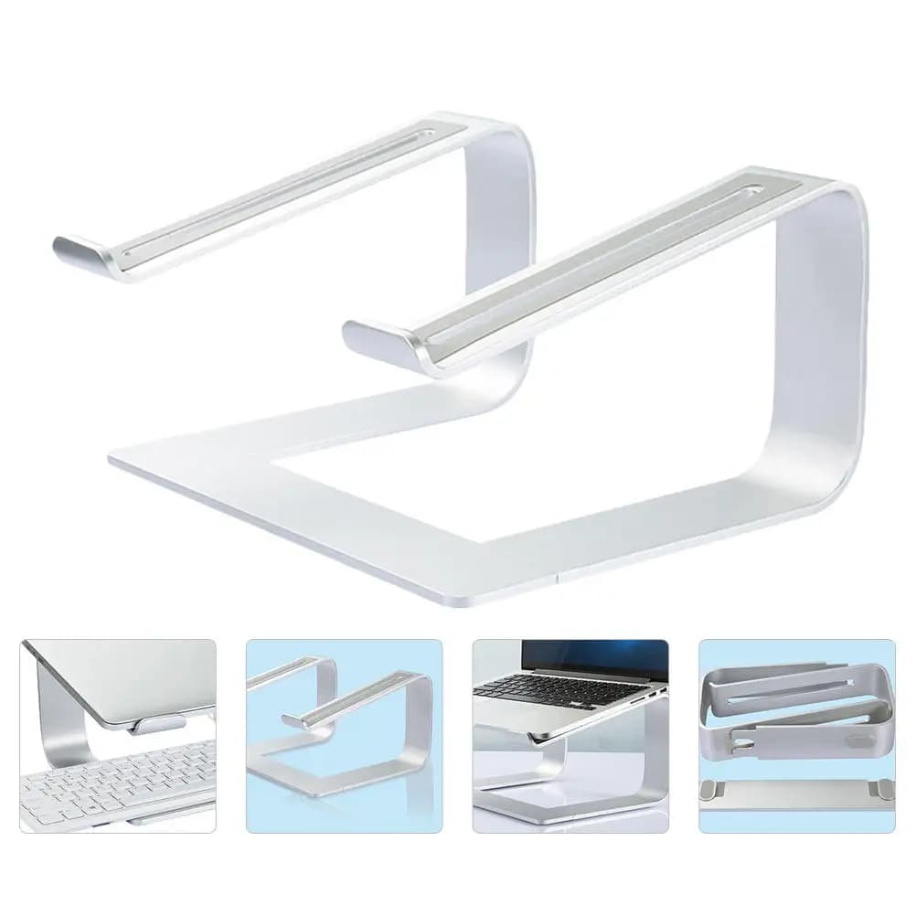 Supporto per Laptop in Lega di Alluminio, Staccabile, Ergonomico, Regolabile in Altezza, Antiscivolo, con Raffreddamento per Tablet