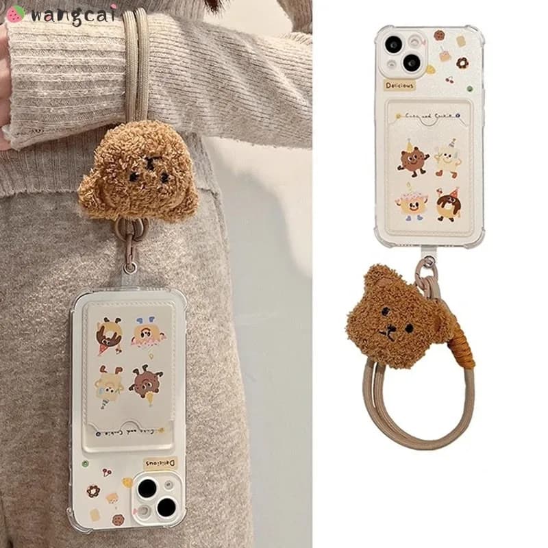 Custodia per Telefono con Porta Carte a Forma di Torta e Ciambella Carina con Cinturino per Xiaomi Poco X7 Pro X6 X5 X4 X3 NFC M6 M5S M4 M2 F6 Pro C61 C55 C51 C50