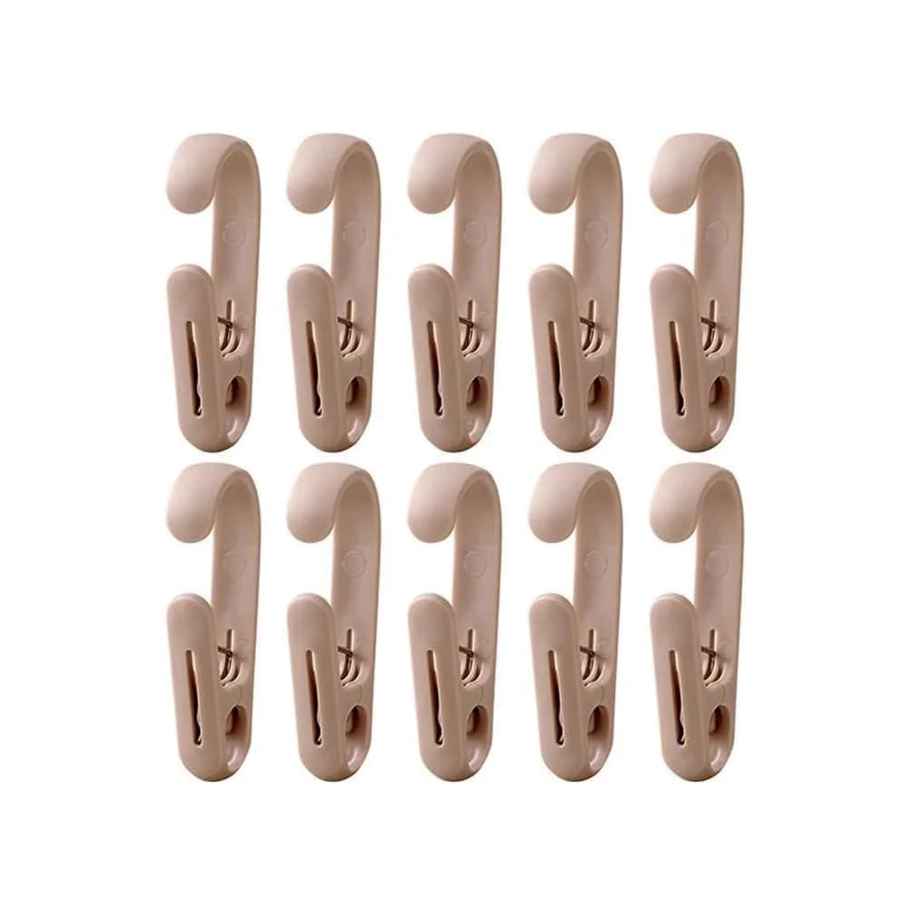 10 Ganci per Bucato con Clip, Mollette Robuste e Appendiabiti a Clip Singola, Organizzatore per Armadio da Esterno, Bagno, Cucina