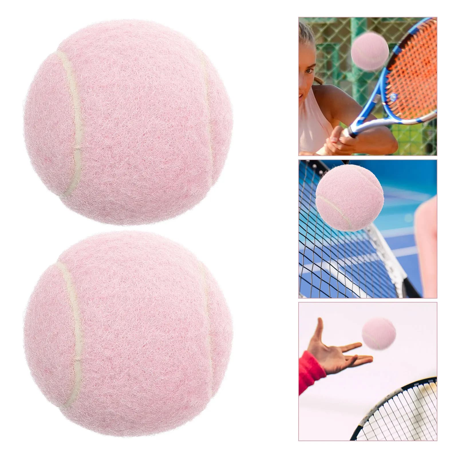2 pezzi giocattoli da tennis per giocatore palla di avviamento in gomma giocosa sfusa 600X600X600CM allenamento per principianti che gioca ragazza palline rosa bambino