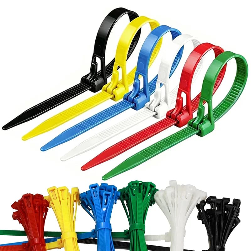 3.6x150mm Reusable Cable Ties Nylon Removable Lock Loop Adjustable Zip Ties for Home Office Cable Management Black White Mixed