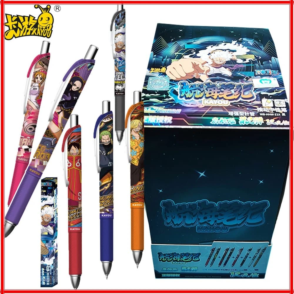 Nuova Penna Gel Originale KAYOU con Personaggi Anime One Piece, Scatola Sorpresa, Penna a Sfera Pratica ed Elegante, Regalo per Bambini