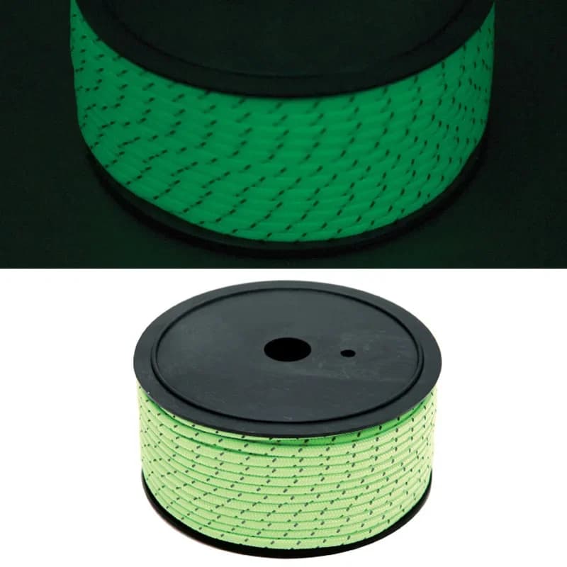 Outdoor 50 Meters Full Night Light Reflective Rope Camping Wind Rope Thick Canopy Fixed Windproof Tent Rope