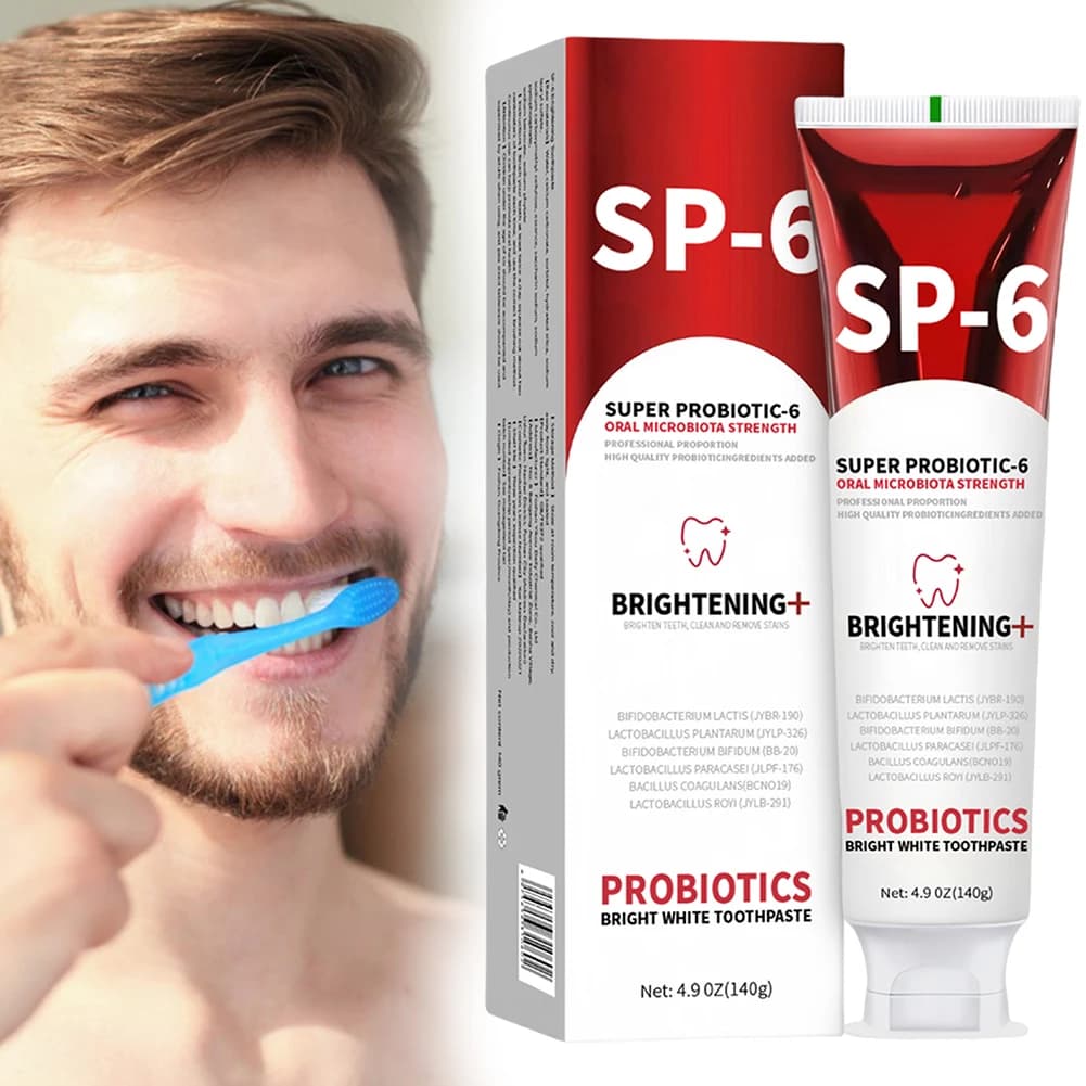 140g Sp-6 Probiotic toothpaste Teeth whitening and clearing Remove teeth stains Protect the gum Anti sensitive Refresh breathase