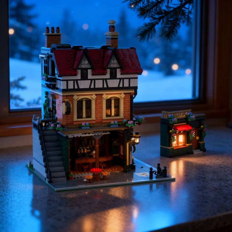 3548pcs MOC Tudor Corner Pub Modular Buildings Model Building Blocks Construction Christmas Gift Toy Education Display Creative