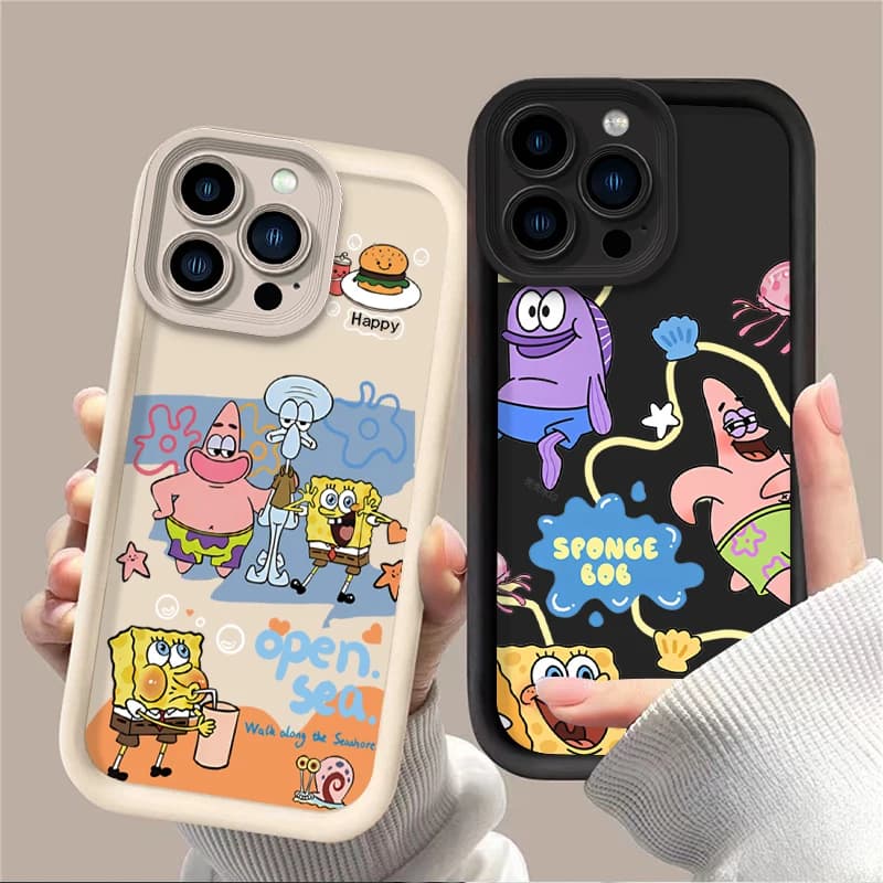 Custodia antiurto integrale SpongeBob Patrick Star per iPhone 17 Air 16 16E 15 14 13 12 11 Pro Max X XS Max XR SE 2020 SE4 7 8