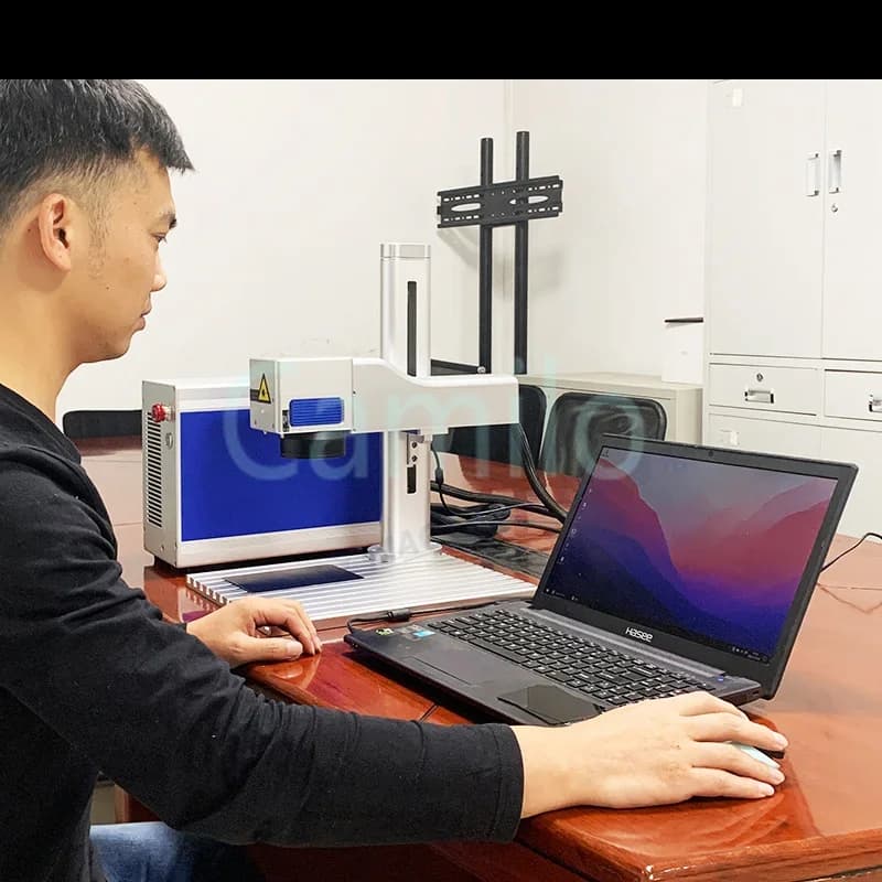 Desktop Fiber Laser Marker Machine 20W 30W 50W Mini Laser Engraving Machine Stainless Steel Aluminum Copper Brass Iron