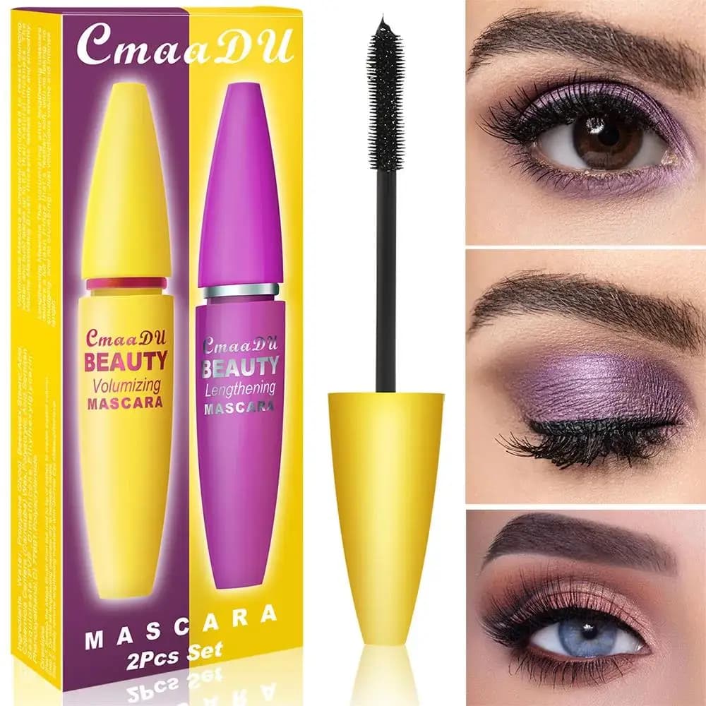 Mascara volumizzante Impermeabile Allunga Curl Asciugatura rapida A prova di sbavature Fibra naturale Enhancer per ciglia Trucco effetto 4D