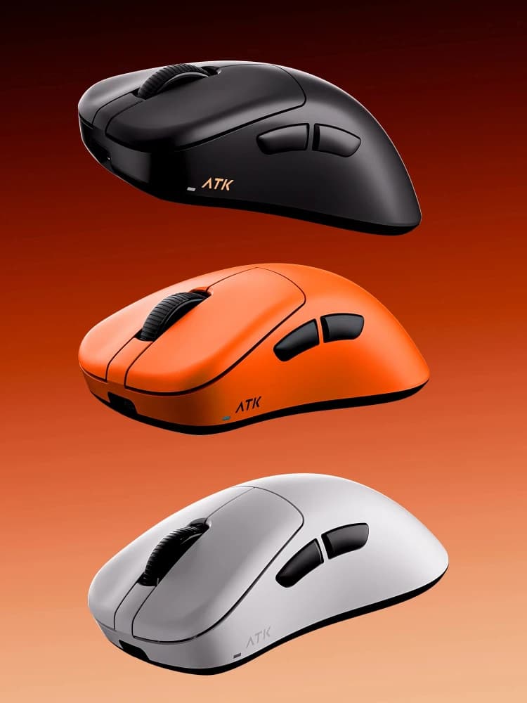 Nuovo mouse wireless ATK Blazing Sky Z1 V2 Design ergonomico Mani medio-grandi Gaming e Esports 8000Hz Nordic 54 PAW3950Ultra