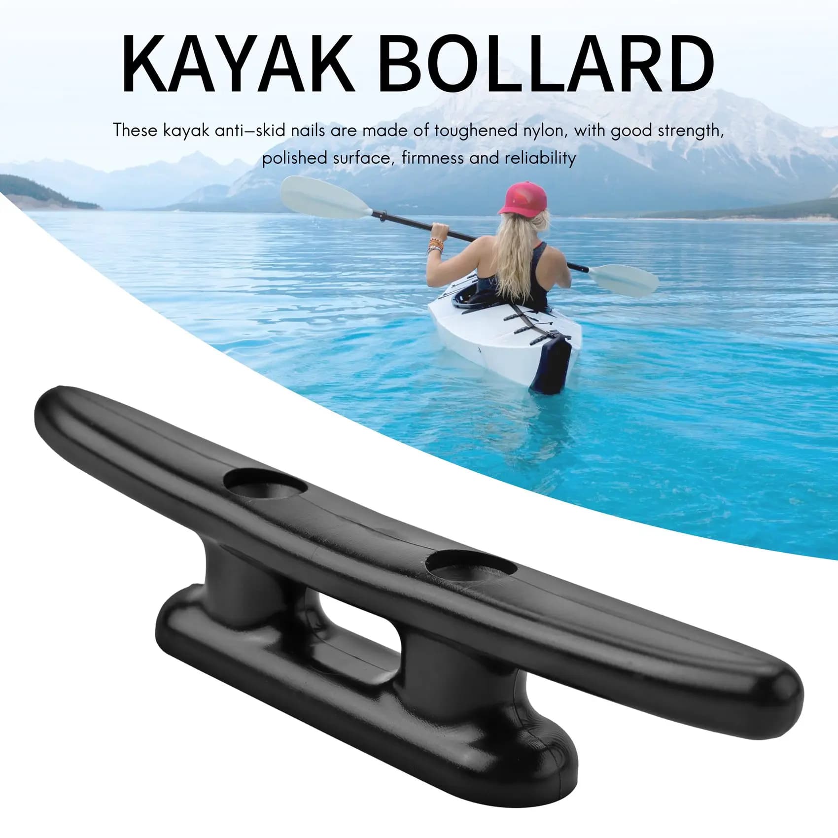 1PC Nylon Plastic Low Flat Cleat Open Base Cleat Marine Boat Yacht Deck Line Rope Tie Boat Hardware Accessories