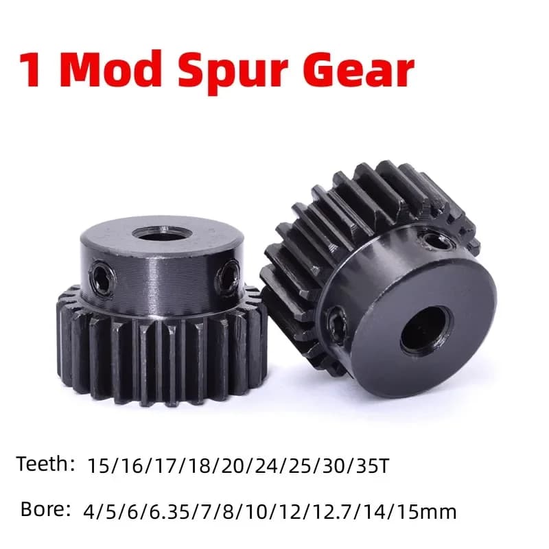 1 pz 1mod ingranaggio cilindrico ingranaggio di trasmissione in metallo 4-15mm foro 45 # Ingranaggio convesso del motore con pignone a denti in acciaio 1M 15/16/17/18/20/24/25/30/35