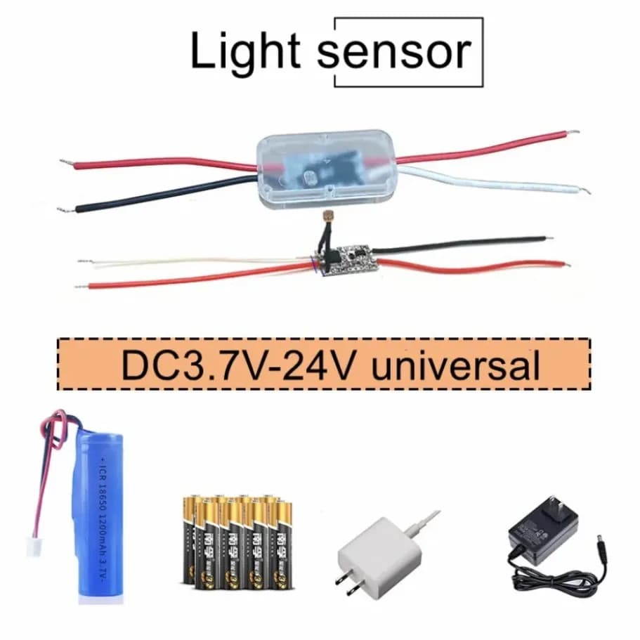 DC 3.7V 5V 12V 24V Sensore di controllo fotografico Regolazione a 5 livelli Interruttore del sensore della luce Auto ON Off Fotocellula Interruttore della luce stradale 5A