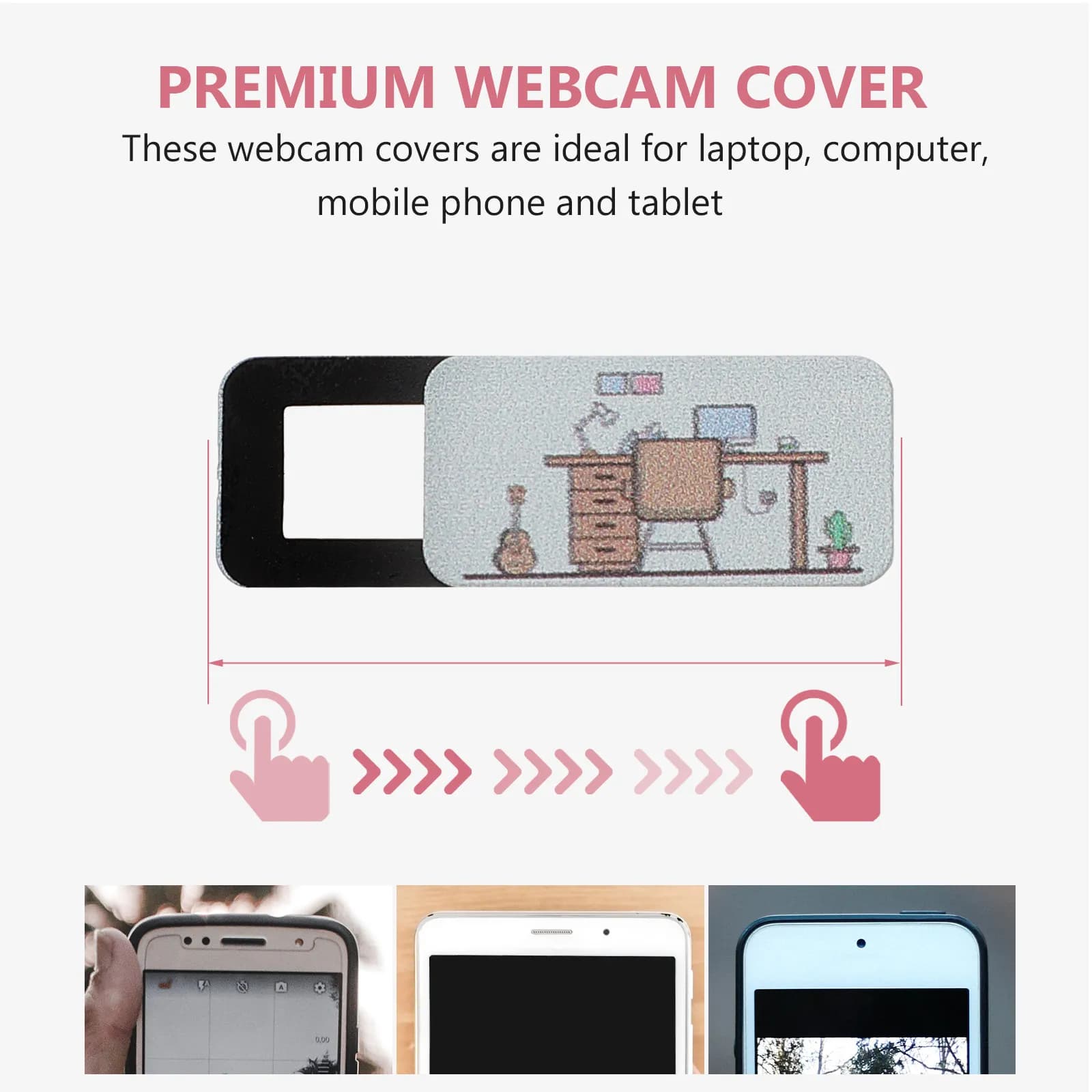 Set di 4 Protezioni per Webcam: Compatibili con Laptop, Tablet e Smartphone, Design Sottile