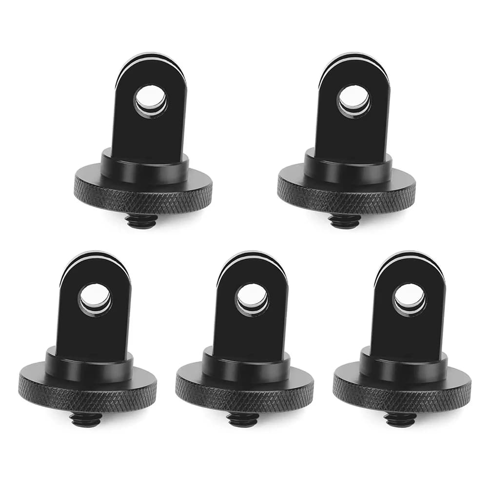Set of 5 Aluminum Alloy Tripod Adapters with 1/4 Screw for GoPro Hero/Sony/Insta360 X3 Cameras