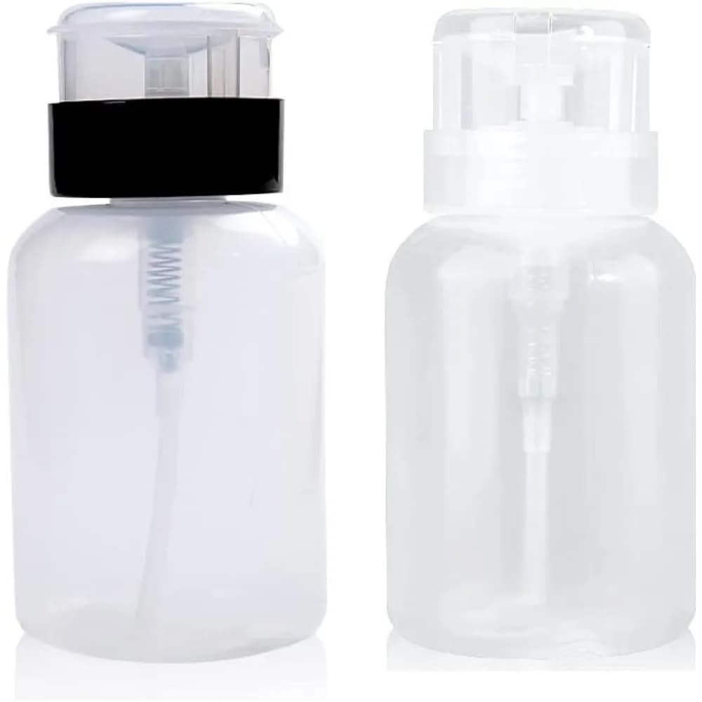 2 Pcs 200ml Clear Lockable Pump Dispenser Bottles for Nail Polish and Makeup Remover
