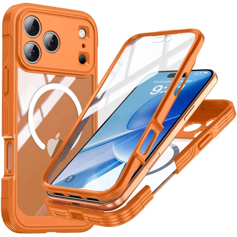 Custodia Magnetica a Protezione Totale per iPhone 17 Pro Max, Cover Air con Protezione Schermo, Antiurto Magsafe, Fundas Coque