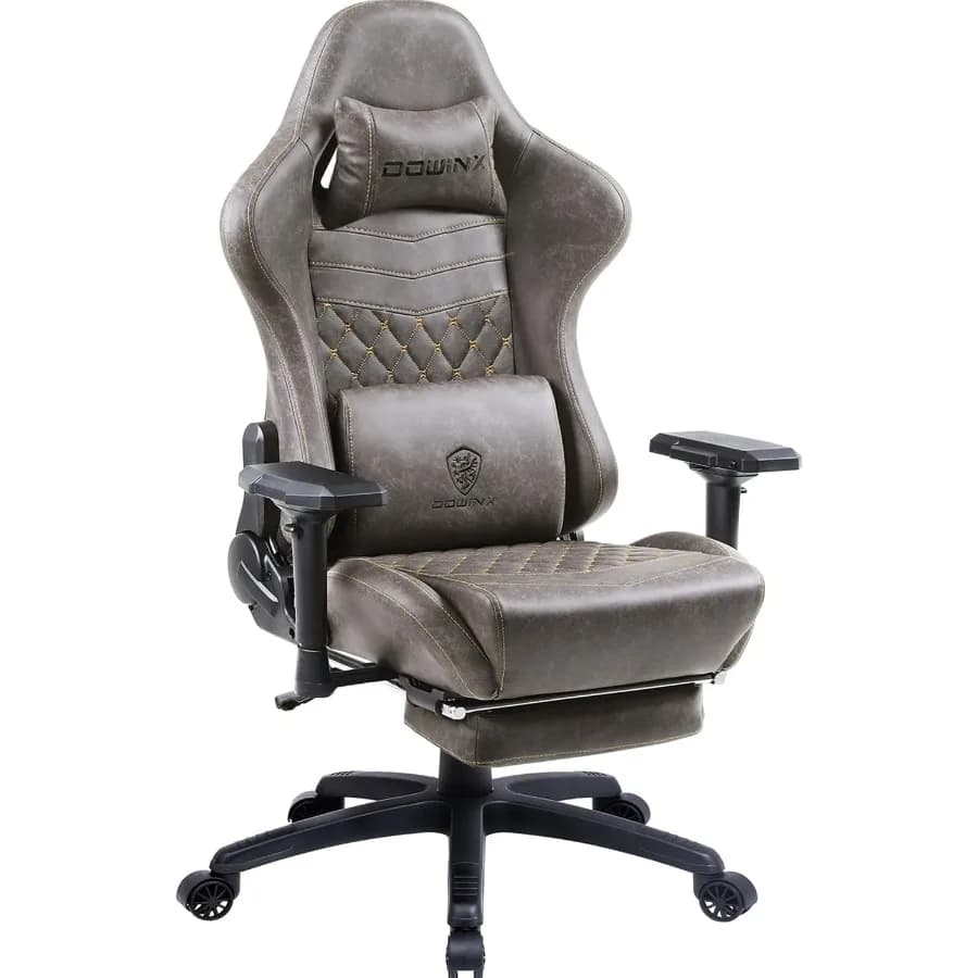 Sedia da gioco Sedia da computer ergonomica grande e alta con braccioli 4D e poggiapiedi Massaggio Supporto lombare Schienale alto Comodo G