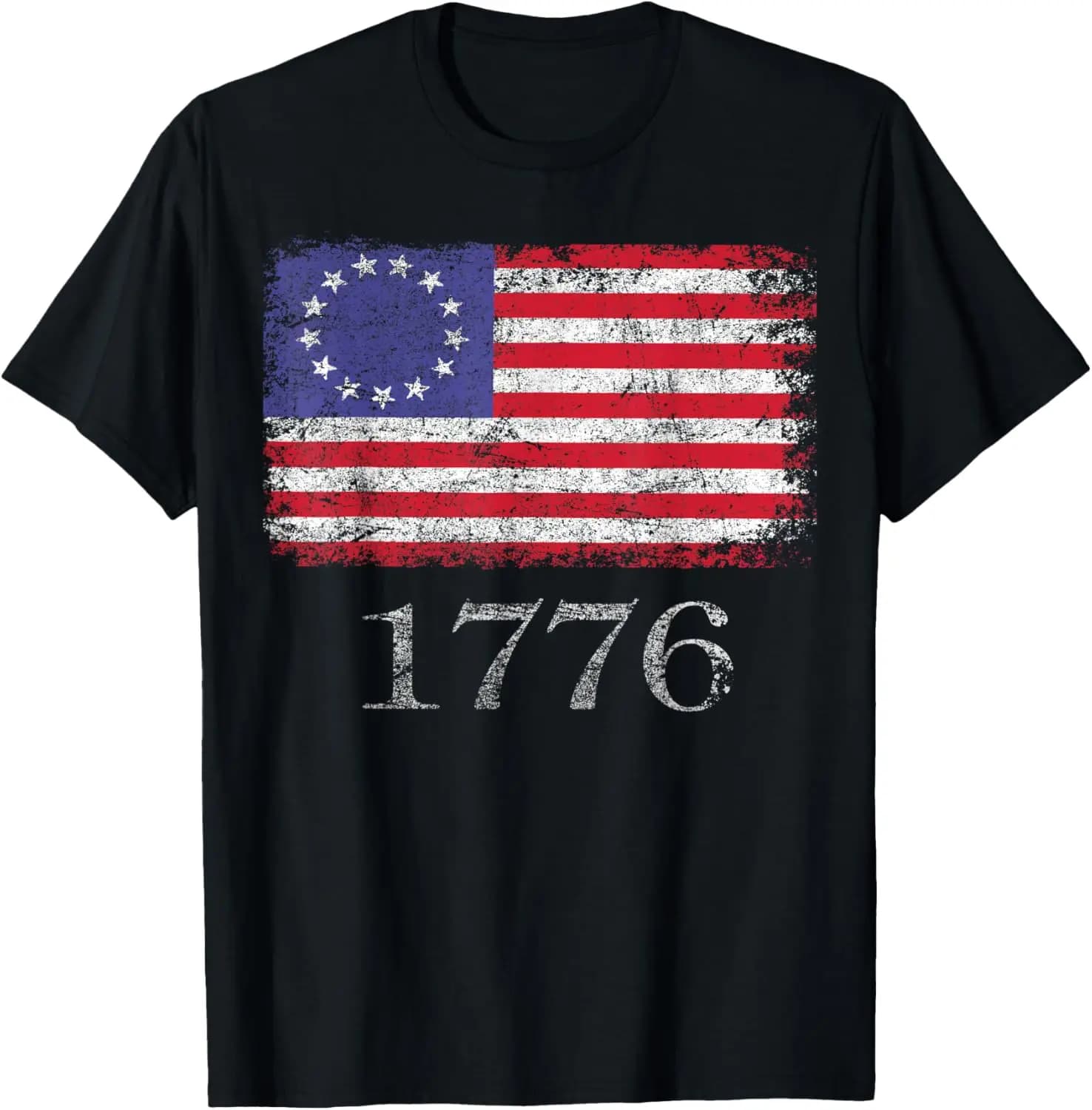 4Th Of July T Shirt American Flag Betsy Ross 1776 Men Women T-Shirt Summer Short-Sleeved Breathable Sweat-Wicking Versatile