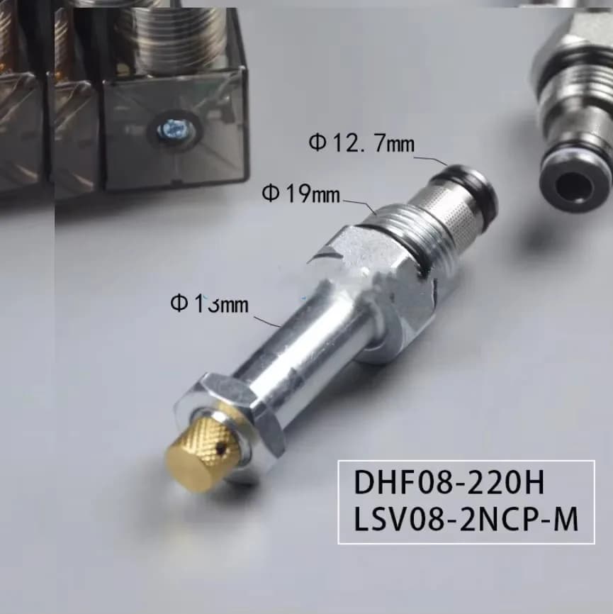 Elettrovalvola a cartuccia filettata idraulica 2 posizioni 2 vie normalmente chiusa DHF08-220H LSV08-2NCP-M DC12V/DC24V/AC220V 250bar