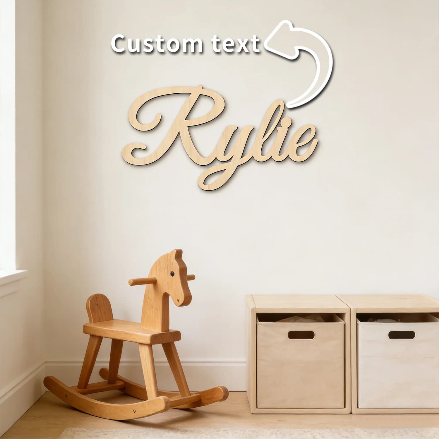 1pc Customized wooden wall decoration, Customizable content, Baby room name and wall decoration