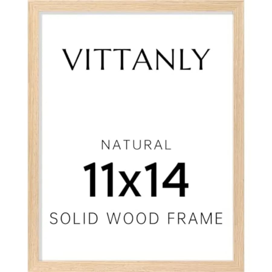 Picture Frame, Solid Wood Frame with Plexiglass, Includes Mat, Wall Hanging for Home Decor,,1 Pack