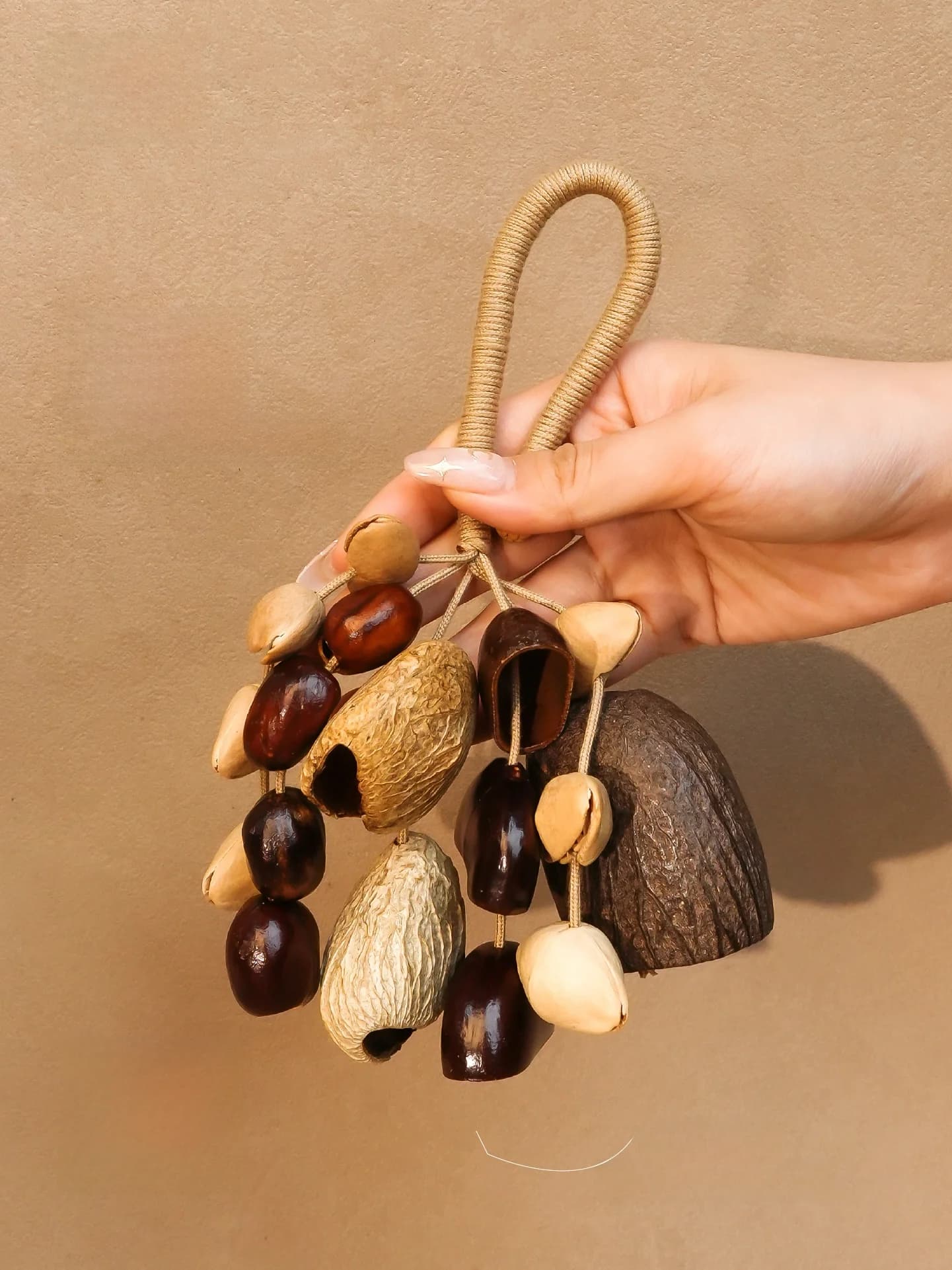 Healing Handcrafted Wind Chimes Bag Pendant Natural Sound Therapy Mobile Phone Stand Ornament Home Decor Gift