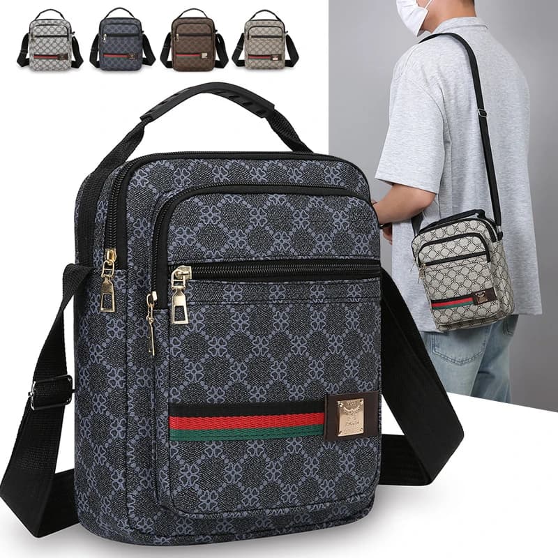 Borsa a Tracolla da Uomo Nuova Tendenza Multistrato Versatile Borsa a Spalla Casual Business Messenger Bag per Uso Quotidiano e Viaggi