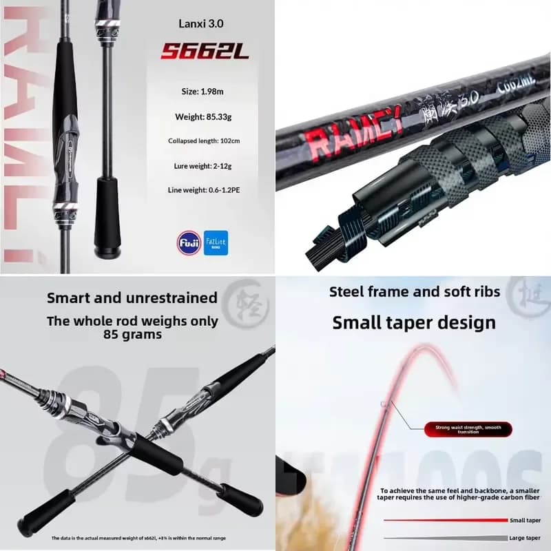 Diaomi Telescopic Carbon Fiber FAST Action Ultra-Light Deep Sea Rod Super Load Factory for Offshore Boat Fishing Salmon Sea