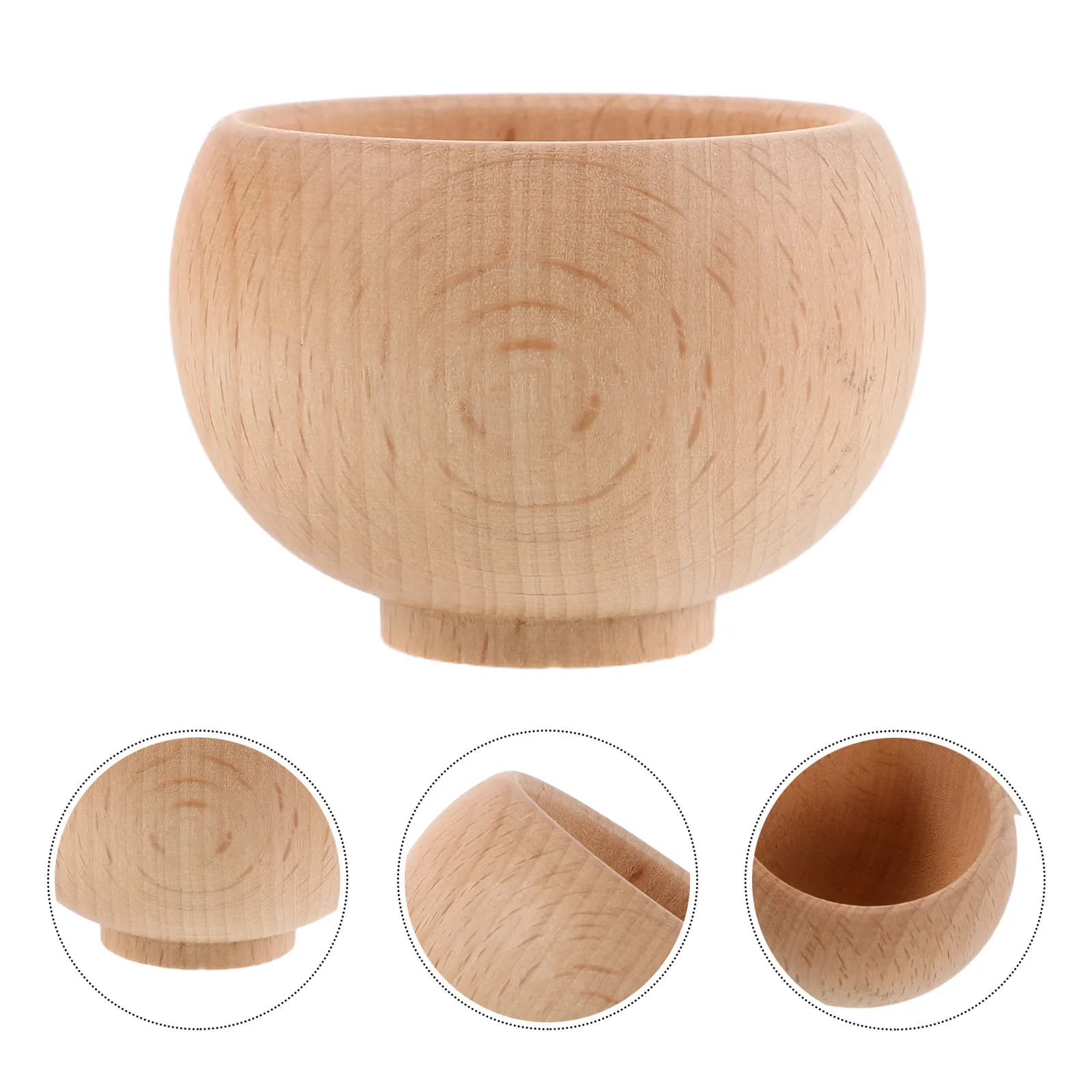 Set di 4 Porta Aghi in Legno Non Finito, Base in Stile Giapponese, Ciotola Decorativa per Cucito, Lavoro a Maglia e Uncinetto