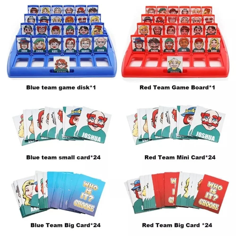Indovina chi? Gioco da tavolo con personaggi classici, puzzle per l'allenamento della memoria, gioco da tavolo classico per bambini, gioco da tavolo misterioso in PP.