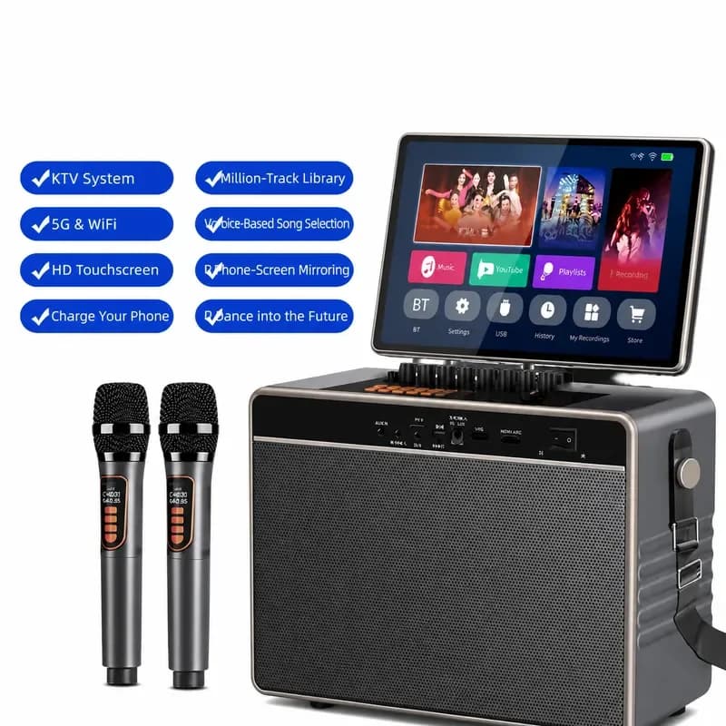 Home KTV Sound System Set Mobile Karaoke Outdoor Square Dance Home Singing All-in-One Machine Complete Set