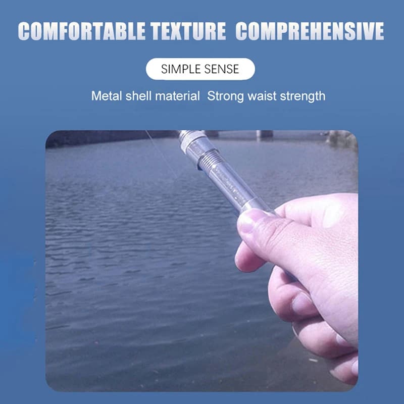 【W】Canne da Pesca Ultra Corte Tascabili per Steelhead, Canne da Pesca Piccole Micro Mini 1m 1.4m 1.6m con Mulinello a Tamburo per Pesca sul Ghiaccio