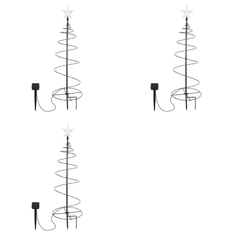 ABGE-3X Solar Christmas Trees Lights LED Outdoor Garden Christmas Lamp String Waterproof For Patio Walkway Light Color Lights
