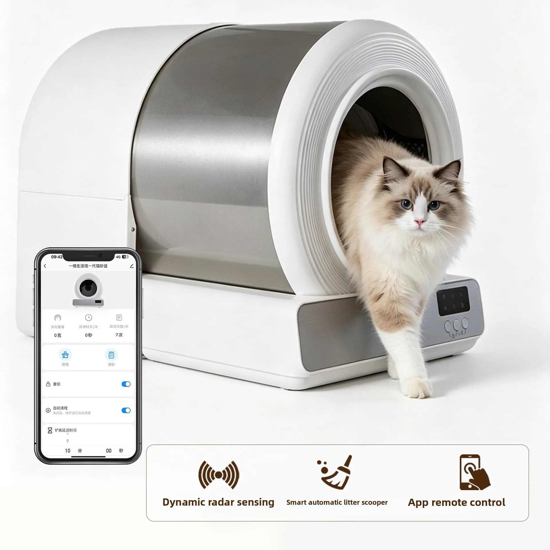 Fully automatic smart cat litter box Fully automatic cleaning APP intelligent control Deodorant multi-functional cat toilet