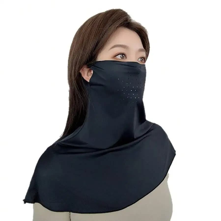 Maschera estiva per la protezione dal sole con laccetti per le orecchie per adulti, protezione UV per il collo, scaldacollo lungo, velo da ciclismo
