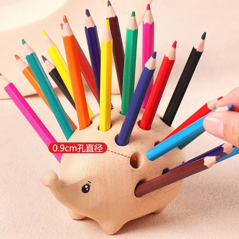 Organizer portapenne a forma di riccio - Accessori da scrivania simpatici cartoni animati montati leggeri e portatili per il regalo di Natale degli studenti