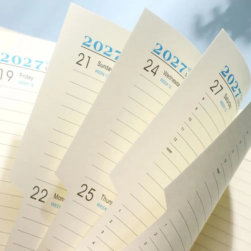 Office Supplies for Planning 2027 Planner 2027 A5 Planner Notebook Imitation Leather Hardcover Organizer 320-page One for Work