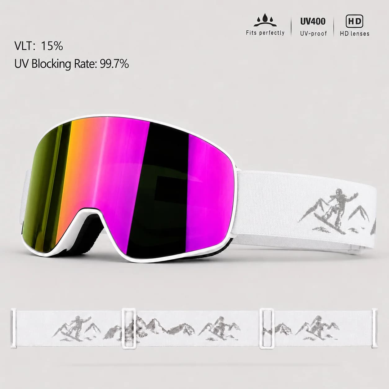 Kids High-Quality Outdoor Sports Ski Goggles HD Anti-Fog Wind-Dust-Proof UV400 Eyewear for Cycling And Skiing