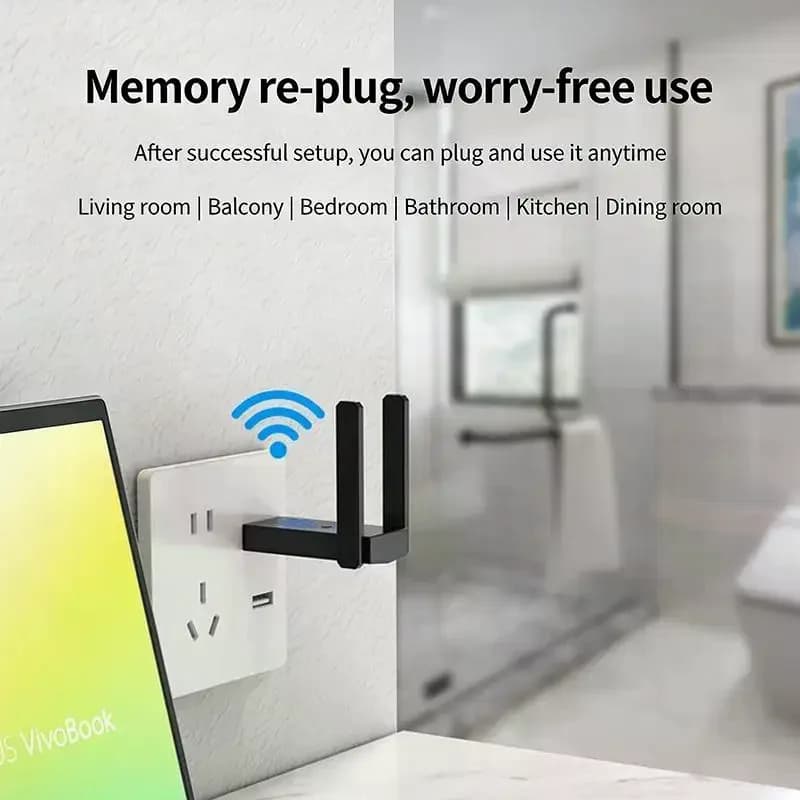 Amplificatore di Segnale WiFi, Ripetitore Router, Estensore di Portata USB ad Alta Velocità, Amplificatore di Rete per Più Dispositivi