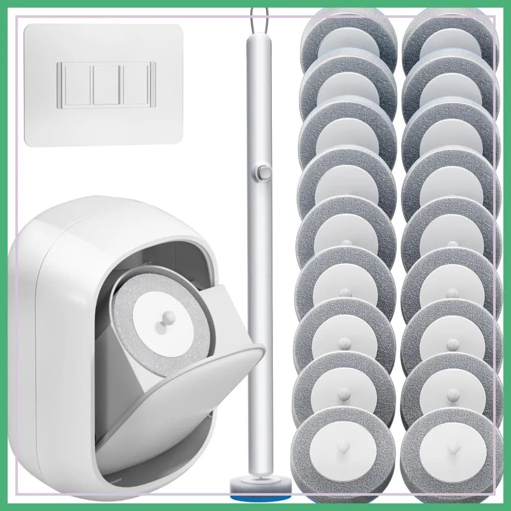 Set di Spazzole per WC Usa e Getta con 18 Ricariche, Kit per la Pulizia del Bagno Montato a Parete